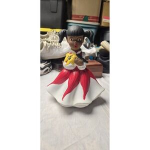 Vintage Atlantic Molds Ceramic Flower Girl Caroler Figurine